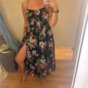 Black floral summer dress, size small (size 4) I am 5’2” and 130. Fit perfectly